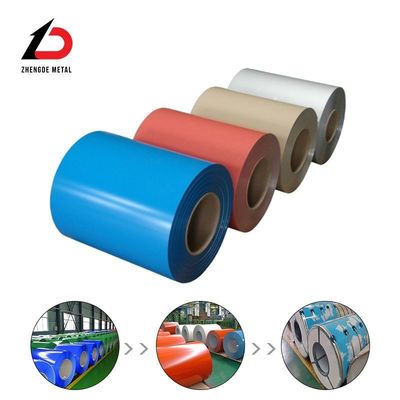 Dx51d personalizzato 0,3 mm-6 mm Spessore immerso a caldo Colore rivestito di zinco Coil di acciaio alluminio PPGI Coil con livellamento e personalizzazione